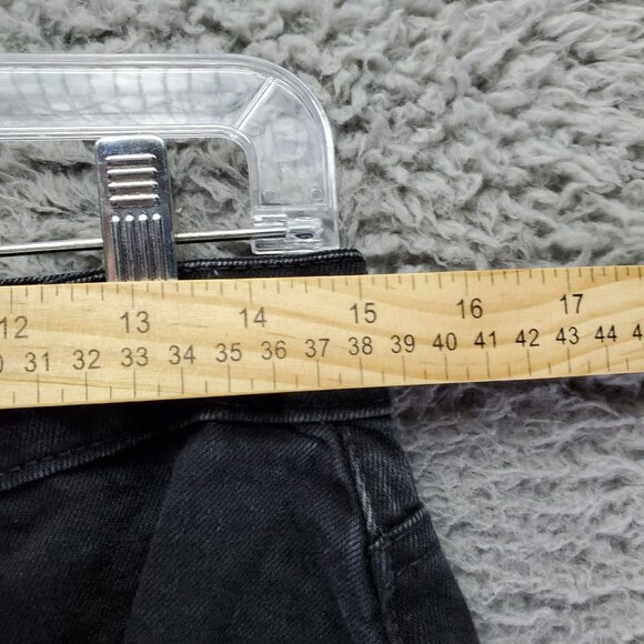 Boohoo Skirt Womens 12 Black Split Front & Back Denim Maxi Skirt *NWT* - Picture 6 of 11